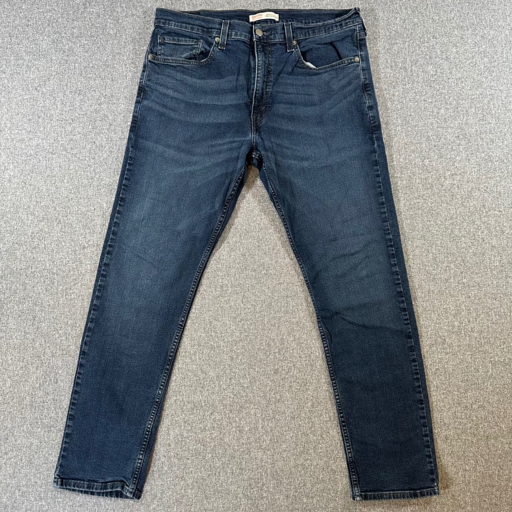 Signature Levi Strauss Men Regular Taper Jeans Dark Wash Denim Pants 36x32 👖